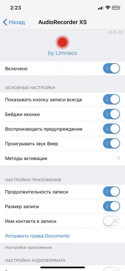AudioRecorder XS (iOS 12/13/14) Rus